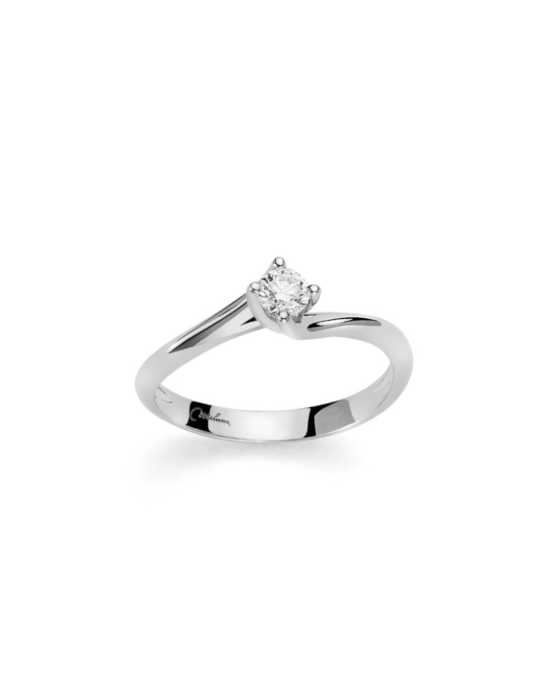 Miluna Ring - Solitaire in 18-karat White Gold with 18 pt Natural Diamond - 0