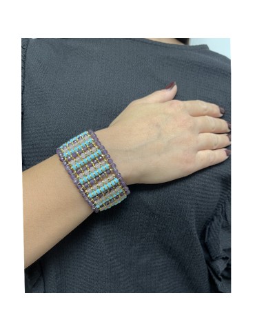 Bracciale Giadan - Elastico - Pasta Turchese - Ametista - GIADAN67