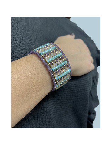Bracciale Giadan - Elastico - Pasta Turchese - Ametista - GIADAN67 2