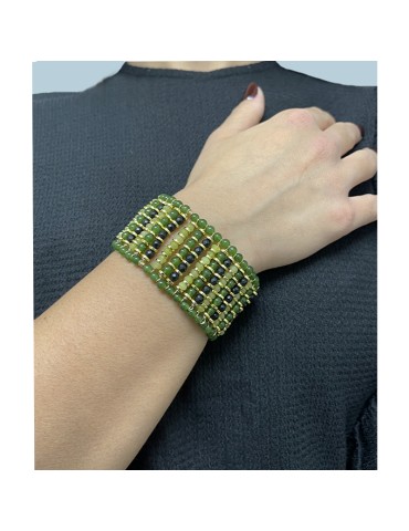 Jadan Bracelet - Green Agate Elements - Onyx - GIADAN68
