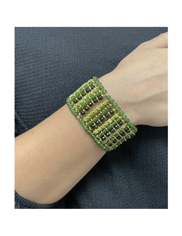 Jadan Bracelet - Green Agate Elements - Onyx - GIADAN68