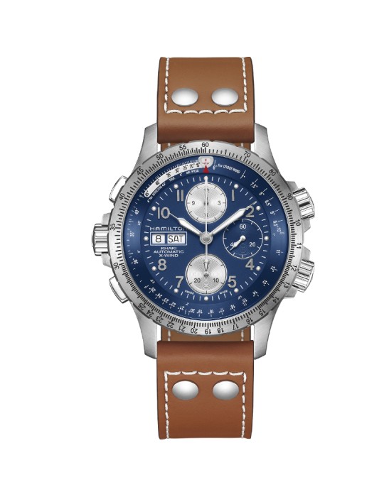 Orologio Hamilton - Khaki Aviation X-Wind Auto Chrono 44mm Blu - H77506540