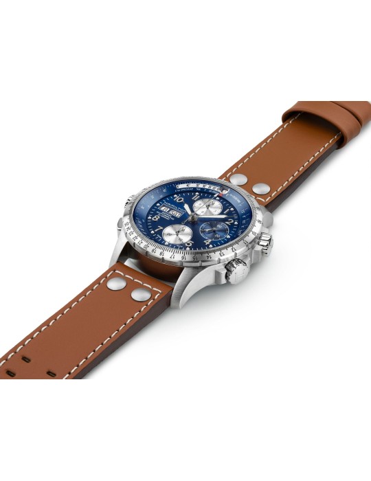 Hamilton Khaki Aviation X-Wind Auto Chrono 44mm Blue Watch - 0