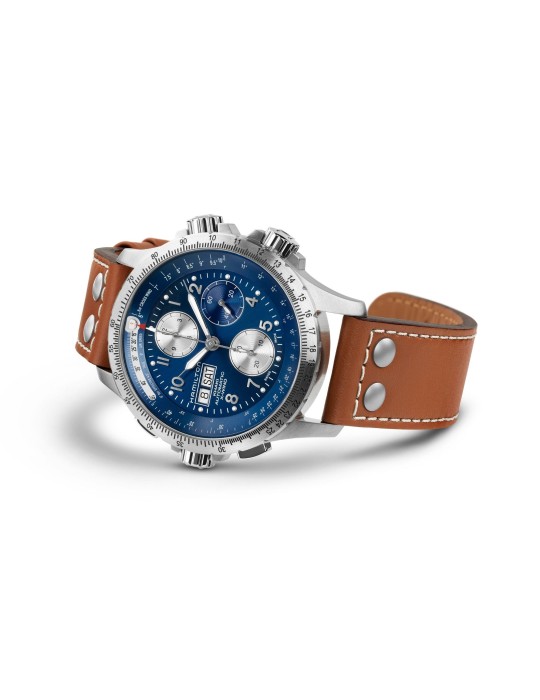 Hamilton Khaki Aviation X-Wind Auto Chrono 44mm Blue Watch - 0