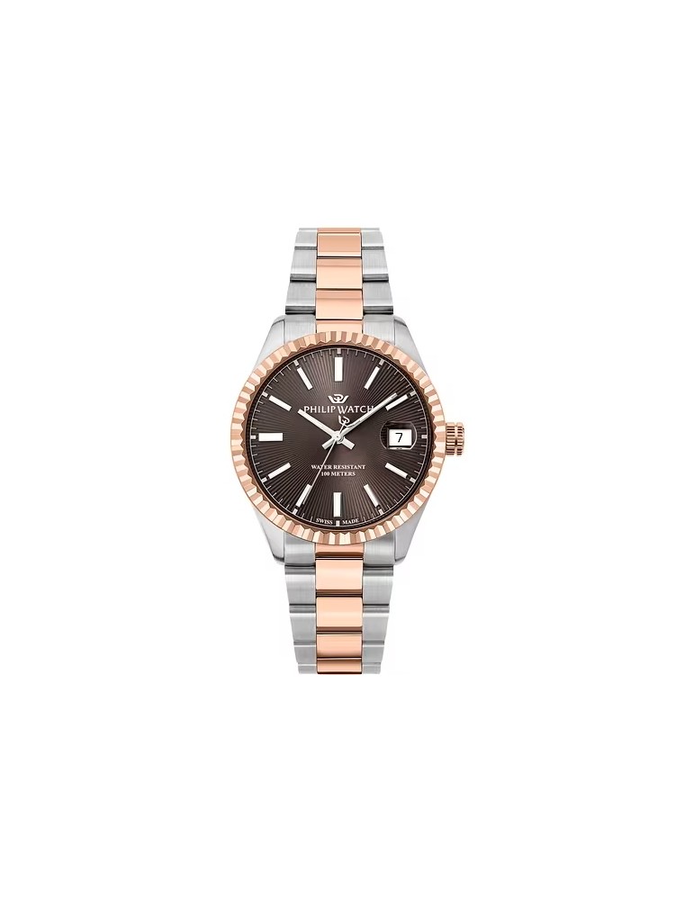 Philip Watch - Caribe Urban 39mm Two-Tone Rose Gold Brown - 0