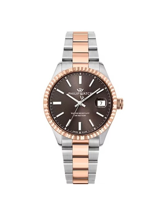 Orologio Philip Watch - Caribe Urban 39mm Bicolore Rose Gold Marrone - R8253597124