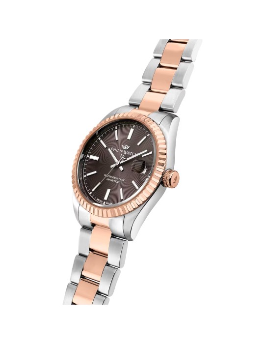 Philip Watch - Caribe Urban 39mm Two-Tone Rose Gold Brown - 0