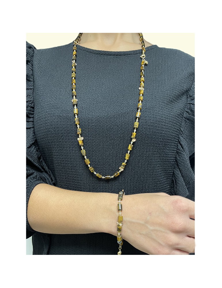 Set Collana E Bracciale Lia Sophia Dinastia - Cristallo, Argento, Nuovo Con Etichette