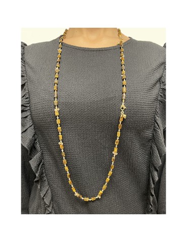 Jadan Necklace and Bracelet - Yellow Topaz - Tiger's Eye - GIADAN59 2