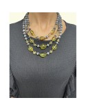 Collana Giadan - Girocollo - Multifilo - Labradorite - Ambra -GIADAN60