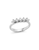 Anello Miluna - in Oro Bianco 18 carati con Cinque Diamanti Naturali 55 pti - LID3387
