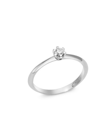 Miluna Ring - Solitaire in 18-karat White Gold with 15 pt Natural Diamond - 0