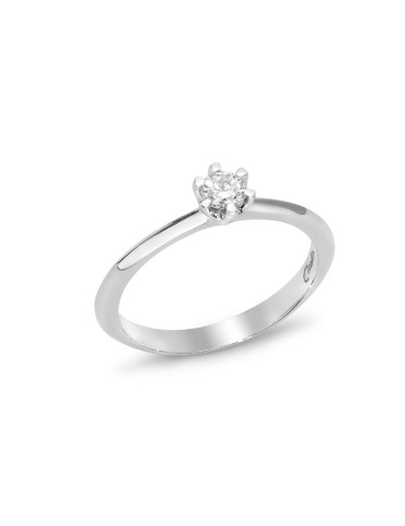 Miluna Ring - Solitaire in 18-karat White Gold with 20 pt Natural Diamond - 0