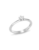 Miluna Ring - Solitaire in 18-karat White Gold with 20 pt Natural Diamond - 0