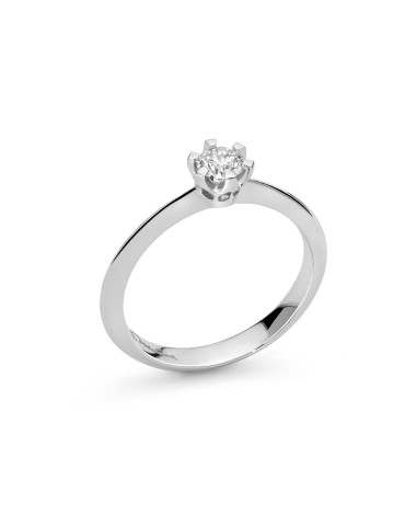 Miluna Ring - Solitaire in 18K White Gold with 30 pt Natural Diamond - 0