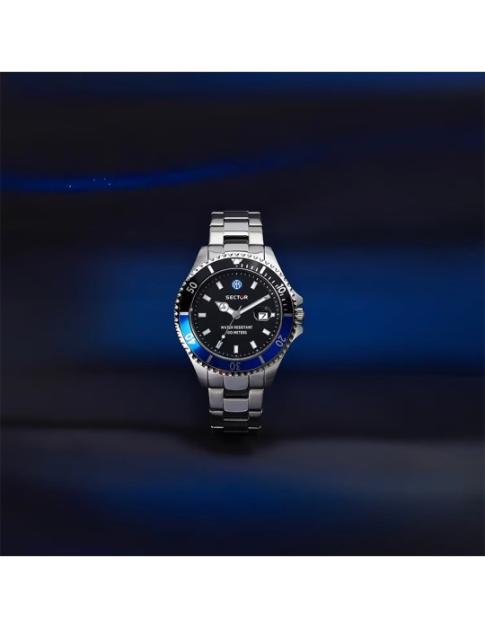 Sector Watch - Time & Date-Silver-43mm-Black & Blue-R3253161062