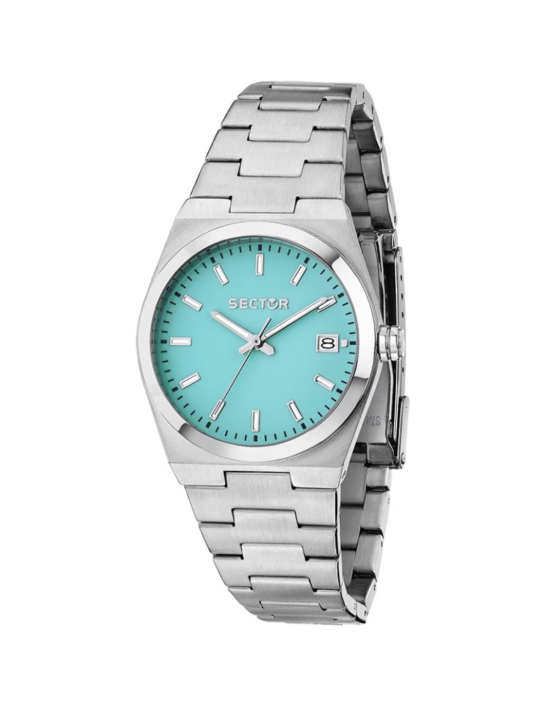 Orologio Sector - C300 - Tempo e Data-Silver-34mm-Turchese-R3253301503