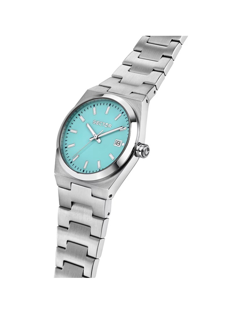 Orologio Sector - C300 - Tempo e Data-Silver-34mm-Turchese-R3253301503