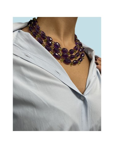 Giadan Necklace-Artelier-925% Rosé Silver-Amethyst-Peridot-GIADAN65 2
