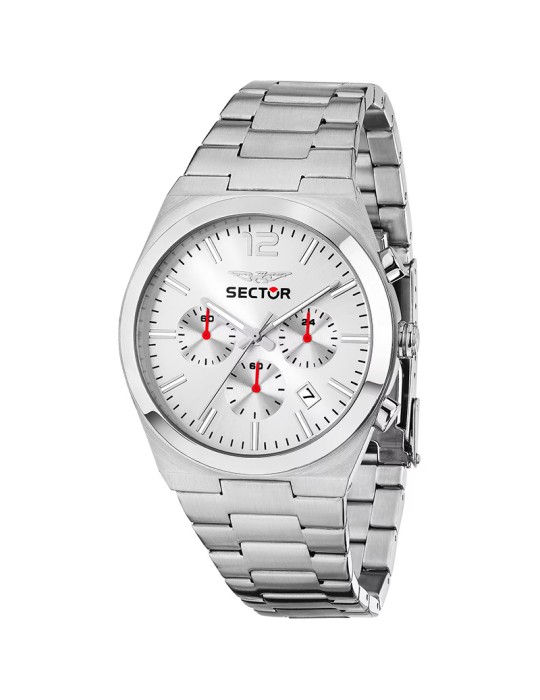 Orologio Sector - Cronografo - Silver -42mm-Dettagli Rossi-R3273301004