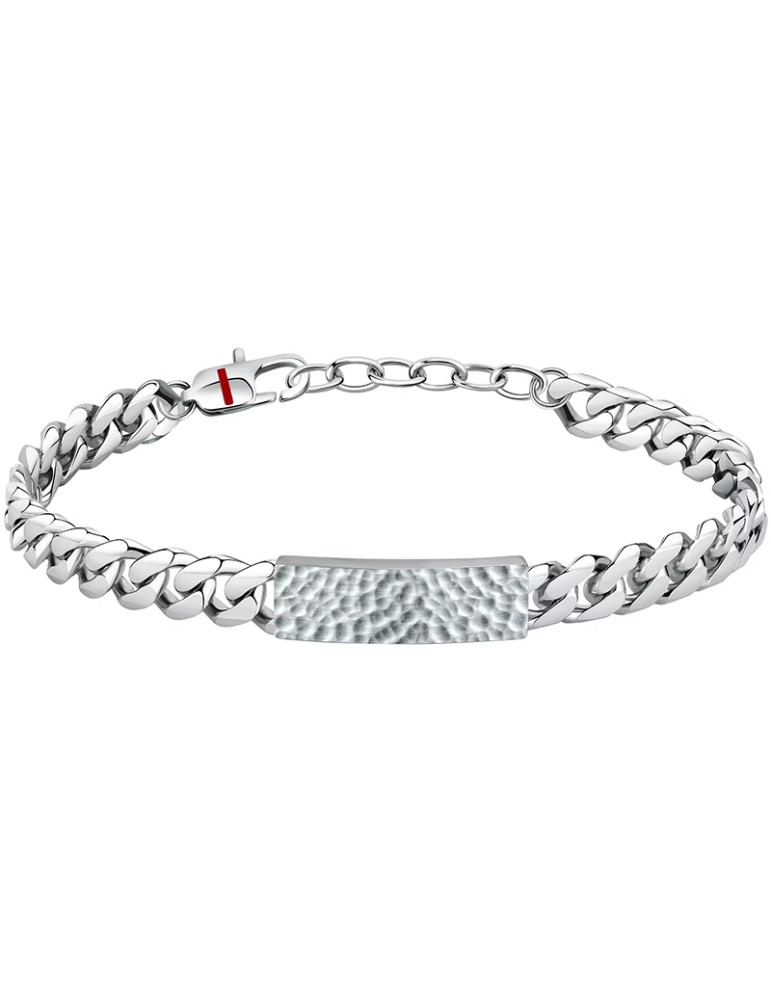 Sector Bracelet - 316L Steel - Patterned Central Plate - SAFT85