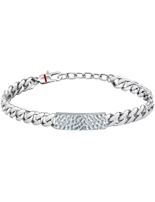 Sector Bracelet - 316L Steel - Patterned Central Plate - SAFT85