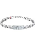 Sector Bracelet - 316L Steel - Patterned Central Plate - SAFT85