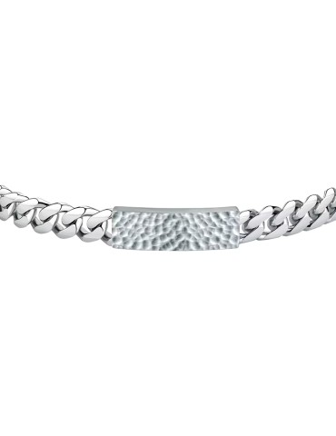 Sector Bracelet - 316L Steel - Patterned Central Plate - SAFT85 2