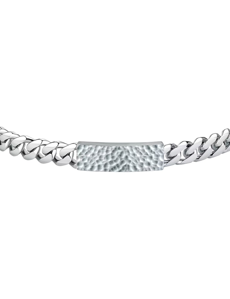 Sector Bracelet - 316L Steel - Patterned Central Plate - SAFT85