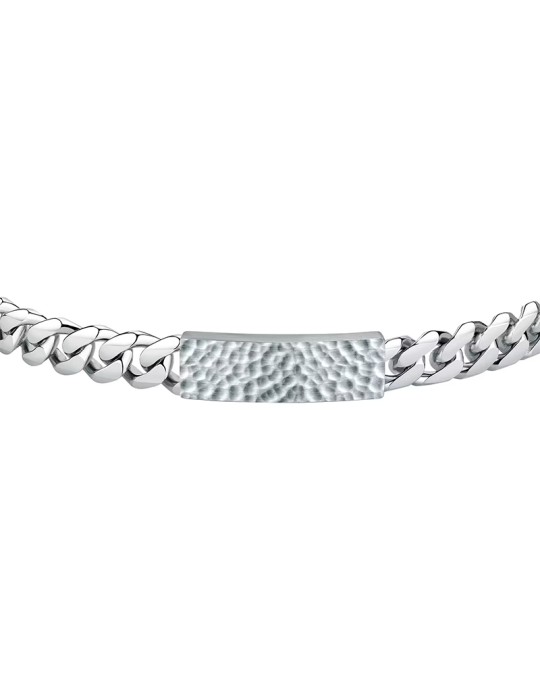 Sector Bracelet - 316L Steel - Patterned Central Plate - SAFT85