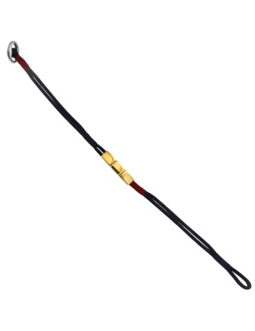 Giovepluvio Bracelet - in Blue Cord and Nautical Flags in 18K Yellow Gold - 0 2