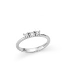 Anello Miluna - Trilogy in Oro Bianco 18 carati con Tre Diamanti Naturali 27 pti - 0