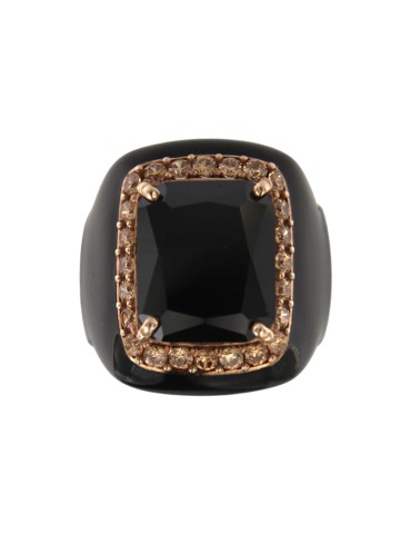 Jadan Ring - 925% Pink Silver - Black Topaz - Size 17-GIADAN71 2
