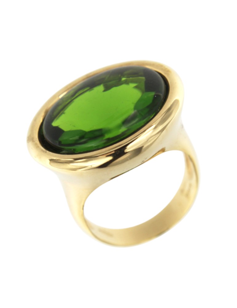 Anello Giadan - Argento 925% Dorato - Topazio Verde-Misura 18-GIADAN72