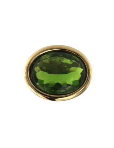 Jadan Ring - 925% Silver Golden - Green Topaz - Size 18-GIADAN72 2
