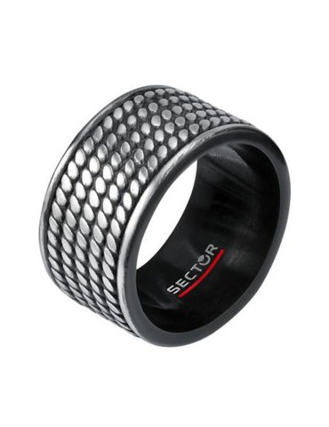 Sector Ring - Row - 316L Steel - Black Enamel - Size 23-SACX14023