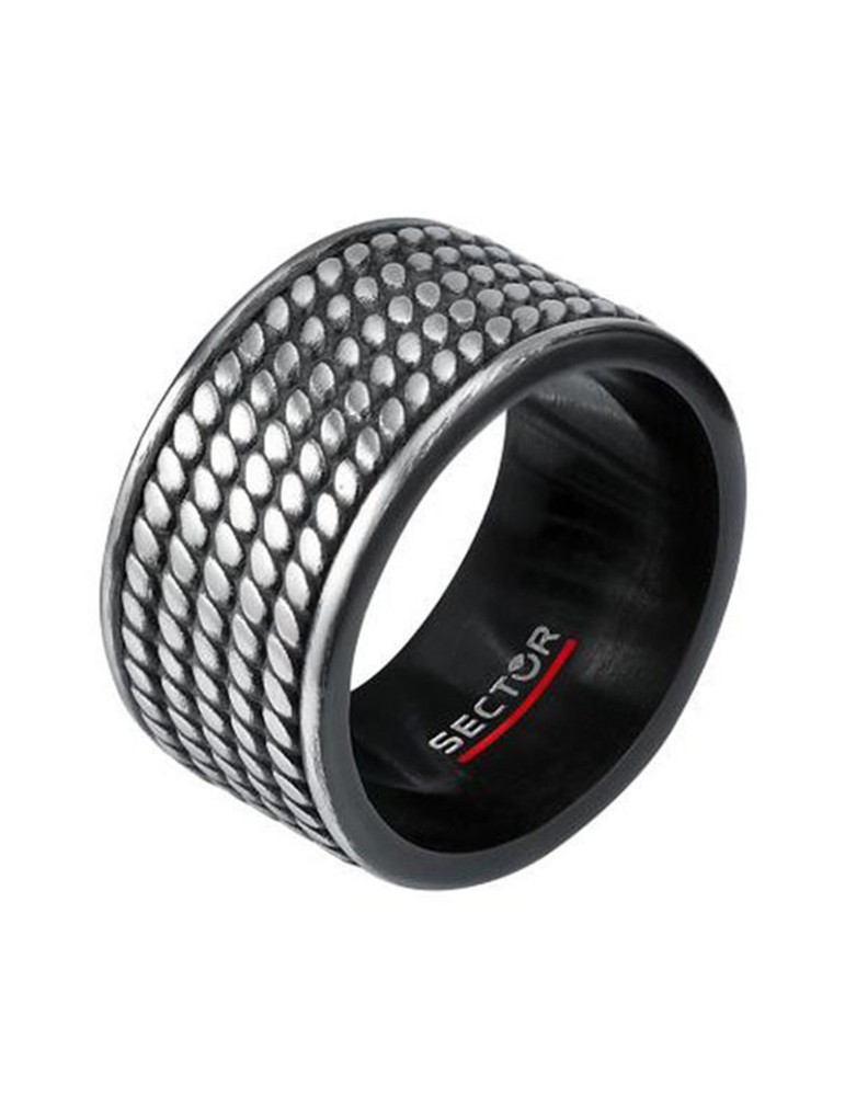 Sector Ring - Row - 316L Steel - Black Enamel - Size 23-SACX14023