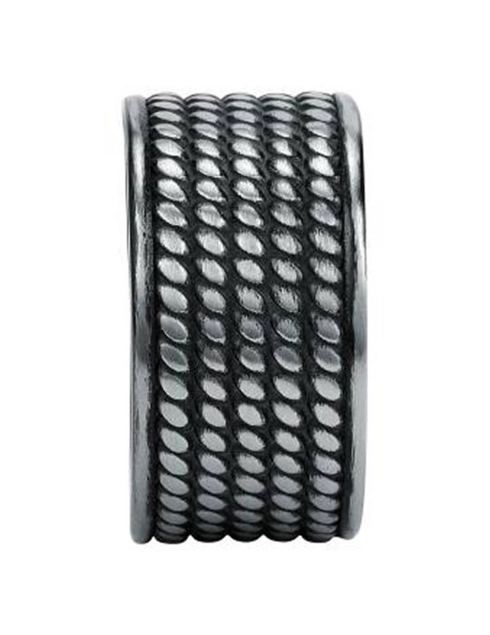 Anello Sector - Row - Acciaio 316L - Smalto Nero - Misura 23-SACX14023