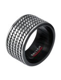Sector Ring - Row - 316L Steel - Black Enamel - Size 25-SACX14025