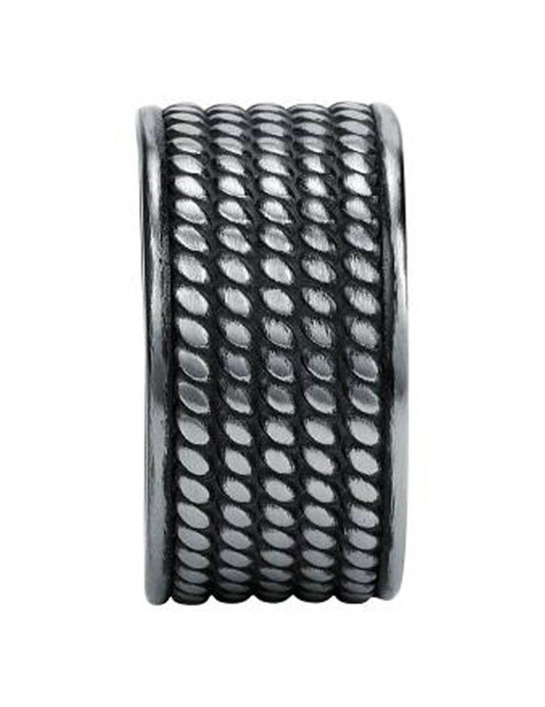 Anello Sector - Row - Acciaio 316L - Smalto Nero - Misura 25-SACX14025
