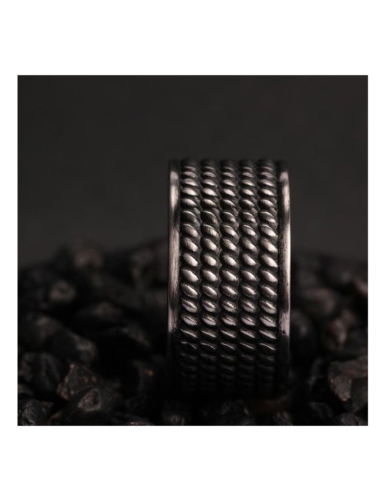 Sector Ring - Row - 316L Steel - Black Enamel - Size 25-SACX14025