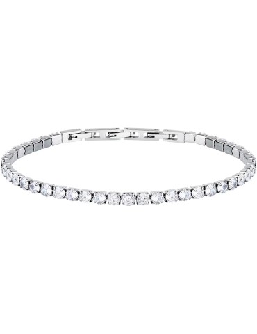 Bracciale Sector - Acciaio 316L -Zirconi Bianchi Incastonati - SANN62