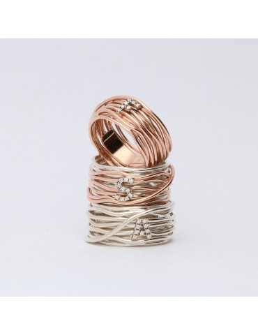Rubinia Ring - Filodellavita Classic 13 Strands in 925% Silver Personalized Letter A - 0 2
