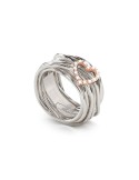 Rubinia Ring - Filodellavita Classic 13-Strand 925% Silver and Heart with Natural Diamonds - Size 14 - 0