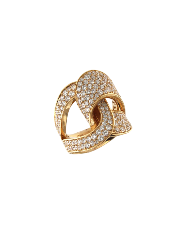 Crivelli Ring - Knot in 18K Rose Gold with 3.10 ct Natural Diamonds - 0