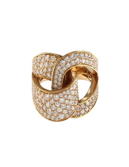 Crivelli Ring - Knot in 18K Rose Gold with 3.10 ct Natural Diamonds - 0