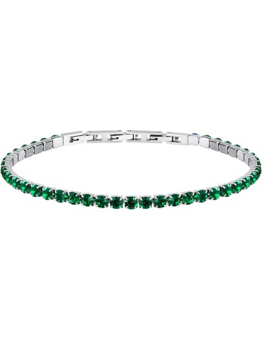 Bracciale Sector - Acciaio 316L - Zirconi Verdi Incastonati - SANN64