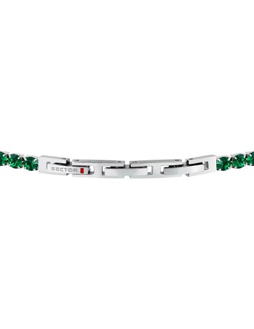 Bracciale Sector - Acciaio 316L - Zirconi Verdi Incastonati - SANN64 2