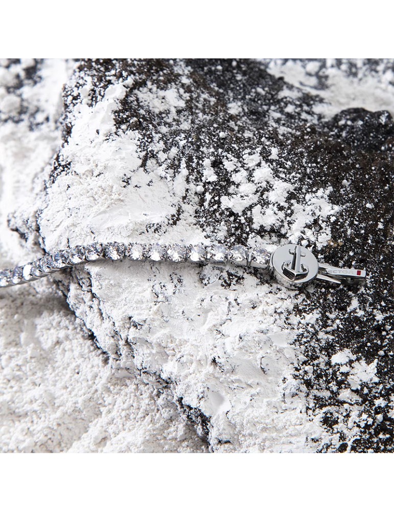 Sector Bracelet - White Spinels - Silver Anchor - SANN66