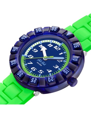 Flik Flak Watch - Neonbrick - Green - 37mm -Blue-Bricks-ZFCSP132 2